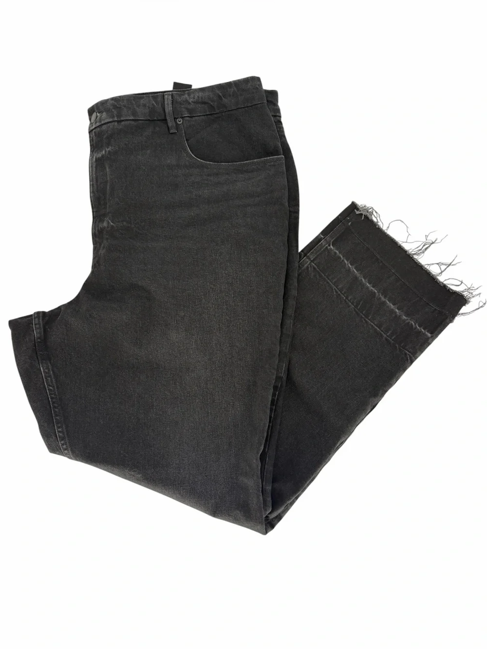 Good American Good Icon High Rise Straight Black Jeans Women's - Size 24W